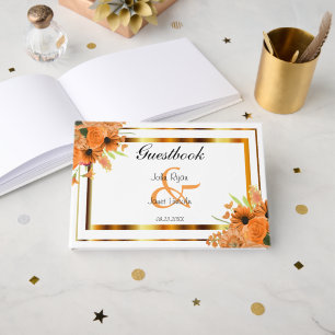 Hübsch Orange Blume auf White - Gästebuch