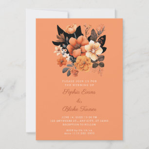 Hübsch Orange Floral Bouquet Fall Orange Wedding Einladung
