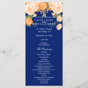 Hübsch Orange Floral on Navy Blue - Programm