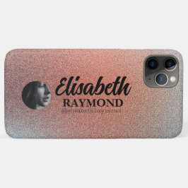 Hübsch Orange Glitzer Foto und Name Case-Mate iPhone Hülle