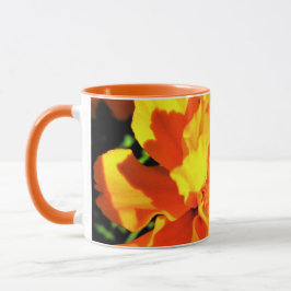 Hübsch Orange Marigolds Sonnige Blume fröhlich Tasse
