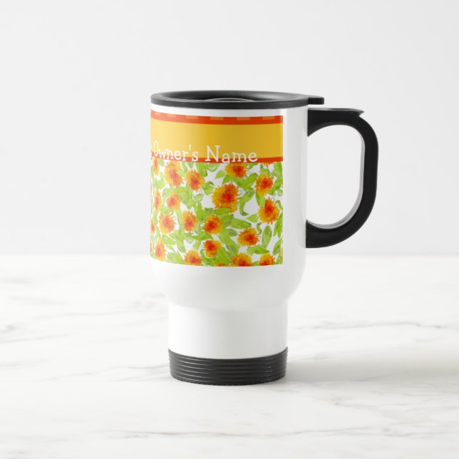Hübsch Orange Marigolds Travel Mug Reisebecher (Rechts)