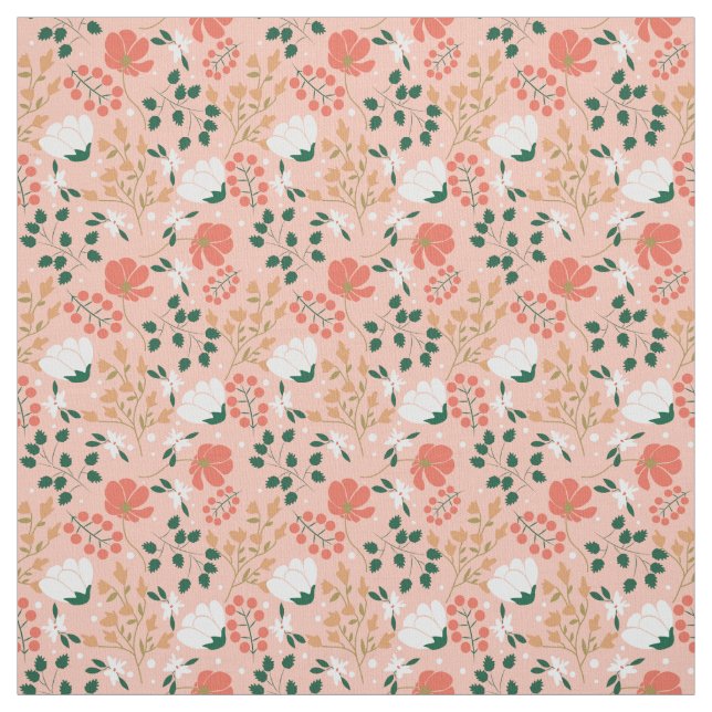 Hübsch Orange Pink Floral Stoff (Muster)