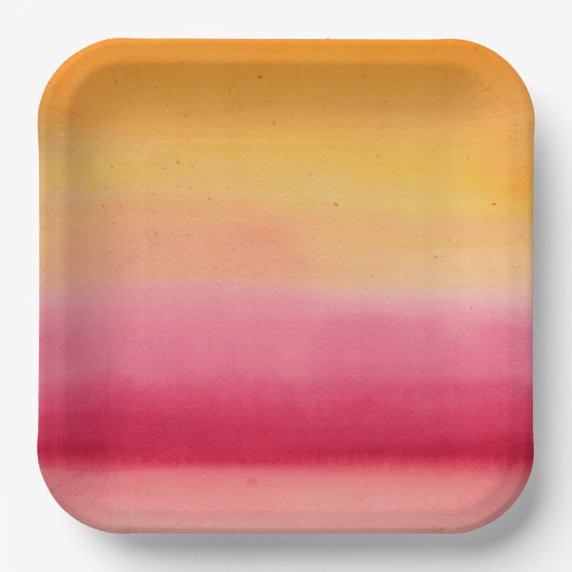 Hübsch Orange Rosa Farbe Pappteller (Vorderseite)