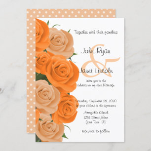 Hübsch Orange Rose Blume Hochzeit Einladungen