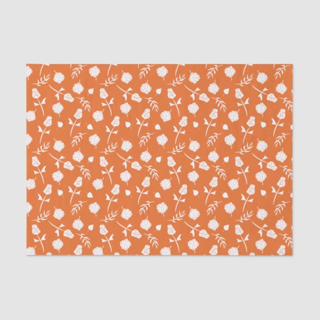 Hübsch Orange White Roses Rosenknospe floral Print Seidenpapier (Vorderseite)