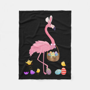 Hübsch Ostern Flamingo mit Ostern Korb Ostern Fleecedecke