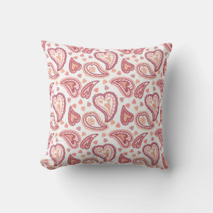 Hübsch Paisley Hearts Valentines Liebe Keuchkissen Kissen