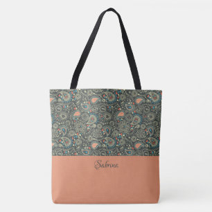 Hübsch Paisley Mit Monogramm Tote Bag