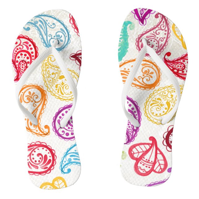 Hübsch Paisley Pattern Flip Flops (Fußbett)