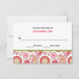 Hübsch Paisley Wedding RSVP Card Karte