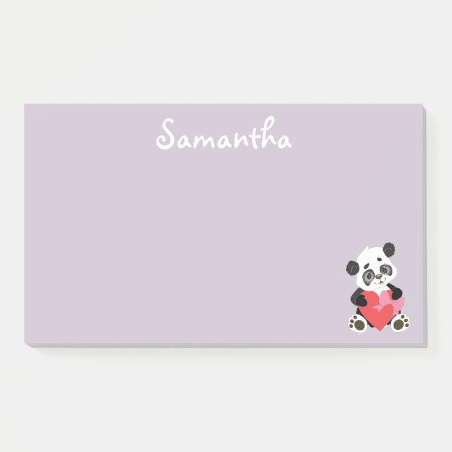 Hübsch Panda Post-it Klebezettel (Vorderseite)