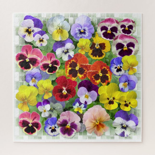 Hübsch Pansy Collage Puzzle (Vertikal)