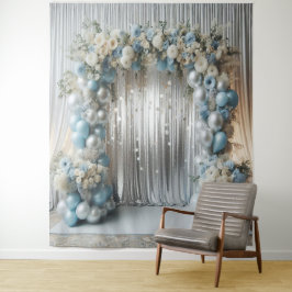 Hübsch Pastel Blue Balloon Arch Hanging Wandteppich