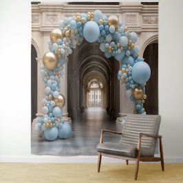 Hübsch Pastel Blue Balloon Arch Hanging Wandteppich