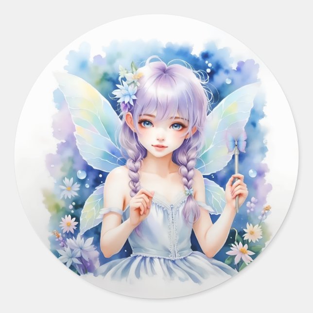 Hübsch Pastel Fairy Runder Aufkleber (Vorderseite)