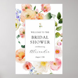 Hübsch Pastel Floral Welcome Brautparty Poster