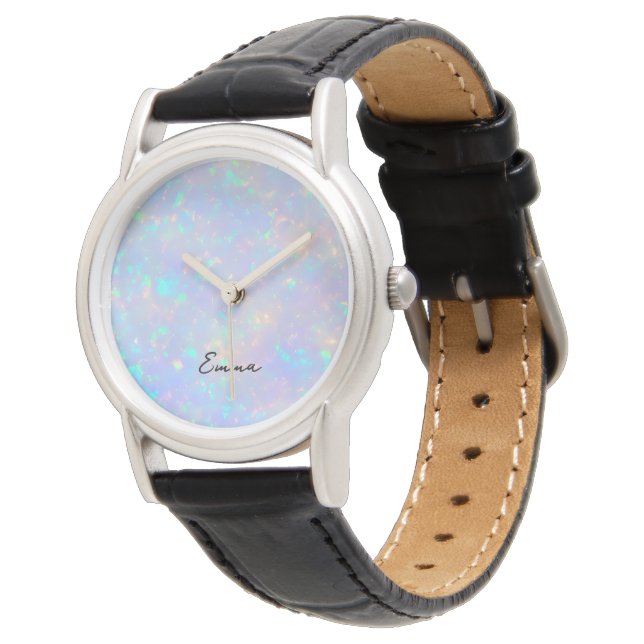 Hübsch Pastel Iridescent Opal Armbanduhr (Schrägansicht)