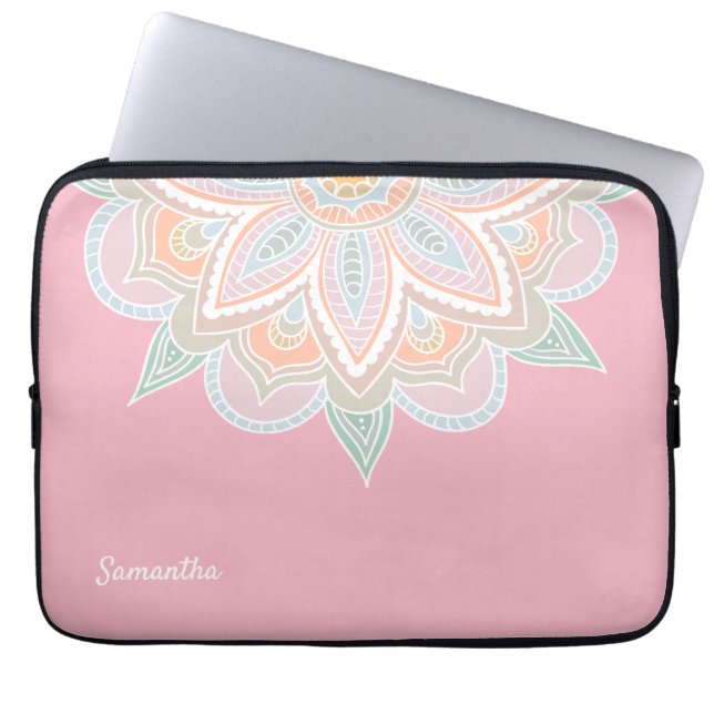 Hübsch Pastel Mandala Laptop Case (Vorderseite)