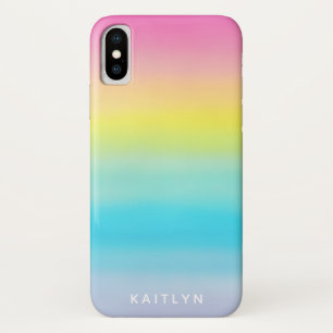 Hübsch Pastel Ombre Rainbow Name Girly Case-Mate iPhone Hülle