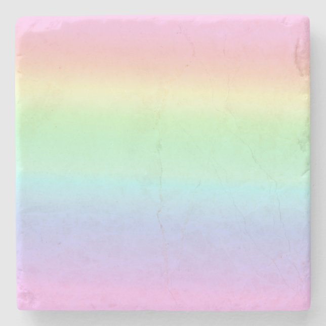 Hübsch Pastel Ombre Rainbow Steinuntersetzer (Vorderseite)