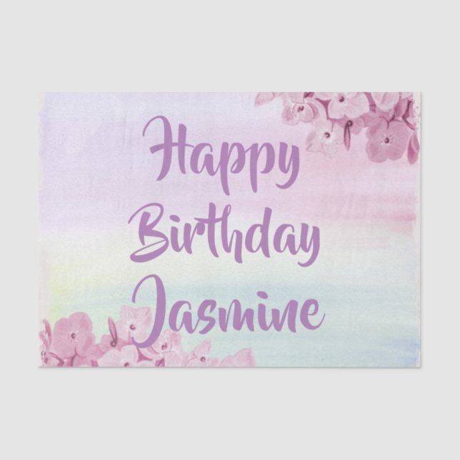 Hübsch Pastel Pink Hydrangea Wasserfarbe Seidenpapier (Vorderseite)