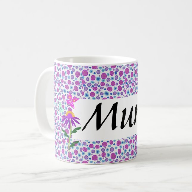 Hübsch Pastel Polka Dot Editable Kaffeetasse (Vorderseite Links)