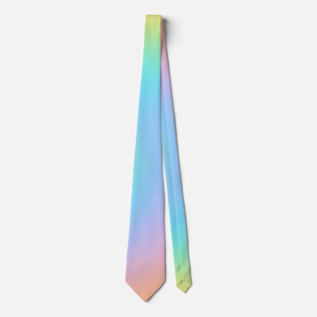 Hübsch Pastel Rainbow Gradient Neck Tie Krawatte (Vorderseite)