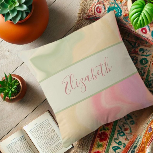 Hübsch Pastel Rainbow Personalisiert Moderne Kissen (Von Creator hochgeladen)