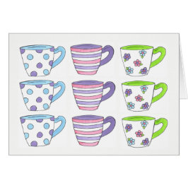 Hübsch Pastel Teacups Teezeremonie Party Polka Dot