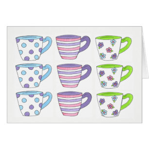 Hübsch Pastel Teacups Teezeremonie Party Polka Dot