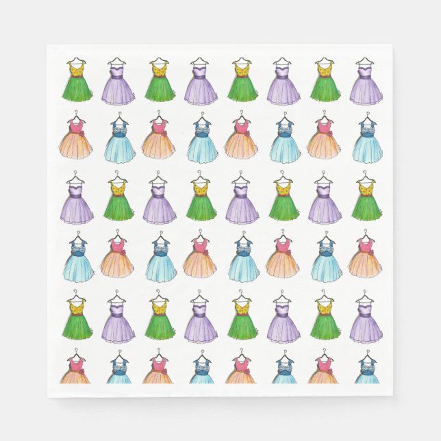 Hübsch Pastel Vintage Mode Prom Party Kleider Serviette (Vorderseite)