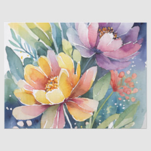 Hübsch Pastel Watercolor Florals Seidenpapier