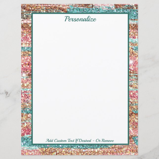 Hübsch Pastell Pink Blue Glitzer Personalisiert (Vorderseite)