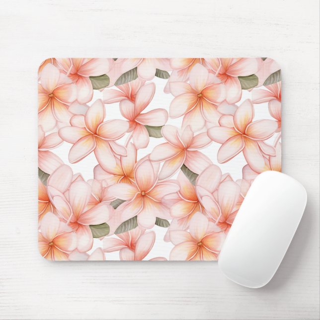 Hübsch Pastell Pink Plumeria Frangipani Floral Mousepad (Mit Mouse)