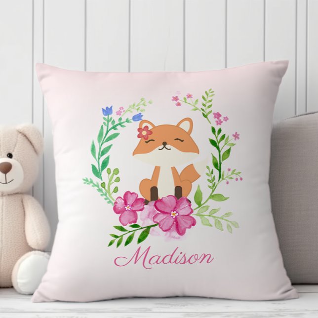 Hübsch pastellrosa, gürtelblütige Babyfox Kinderzi Kissen (Von Creator hochgeladen)
