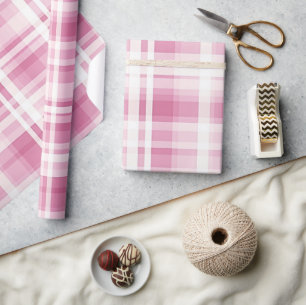 Hübsch Pastellrosa Kariert Geschenkpapier