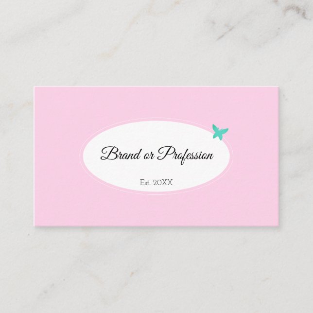 Hübsch Pastellrosa mit Poto und Terminierungsliste Visitenkarte (Vorderseite)