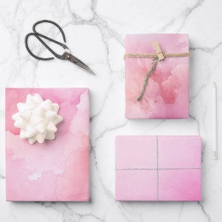 Hübsch Pastellrosa Wasserfarbe Geschenkpapier Set