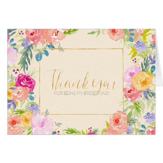 Hübsch Peach Pink Aquarellfarben Blumenüberführung (Vorderseite (Horizontal))