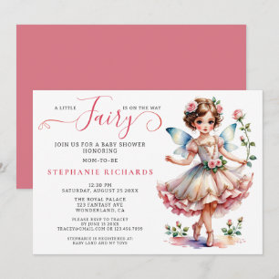 Hübsch Peach Pink Blume Fairy Babydusche Blüte Einladung