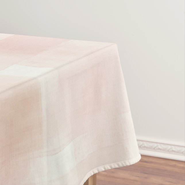 Hübsch Peach Pink Creme Kariert Tischdecke (Beispiel)