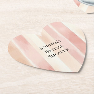 Hübsch Peach Pink Creme Streifen Brautparty Untersetzer