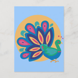 Hübsch Peacock One Postkarte