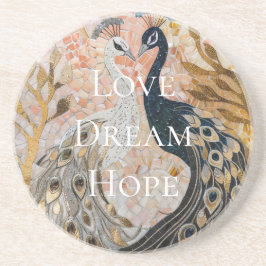 Hübsch Peacock Pink Gold Glam Getränkeuntersetzer