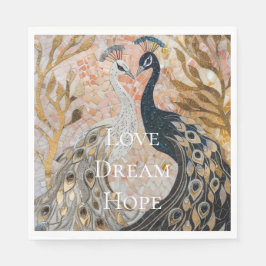 Hübsch Peacock Pink Gold Glam Serviette