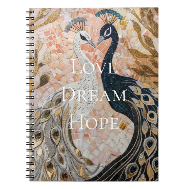 Hübsch Peacock Pink Gold Notizblock (Vorderseite)