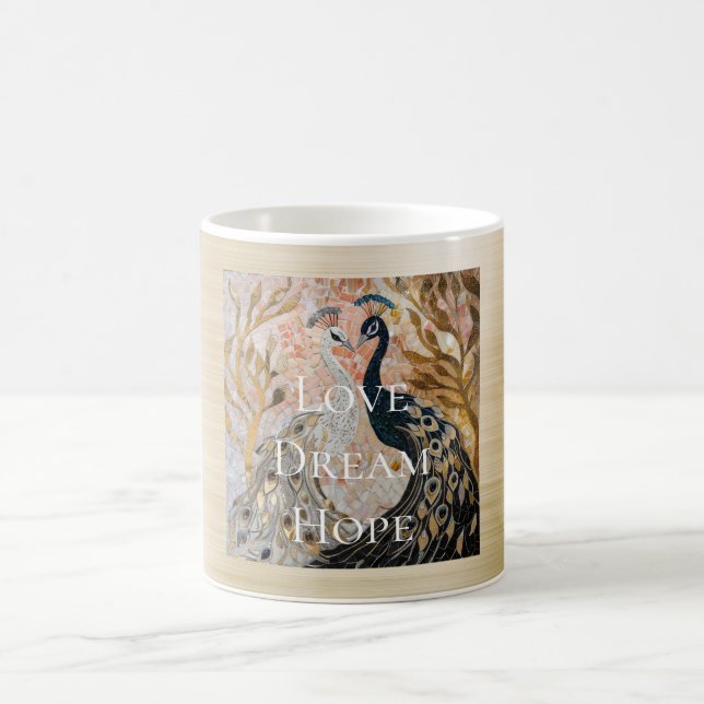 Hübsch Peacock Pink Gold Weihnachten Kaffeetasse (Mittel)