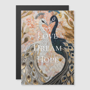 Hübsch Peacock Pink Gold Weihnachten Magnetkarte