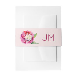 Hübsch Peonies Monogram Floral Wedding Einladungsbanderole
